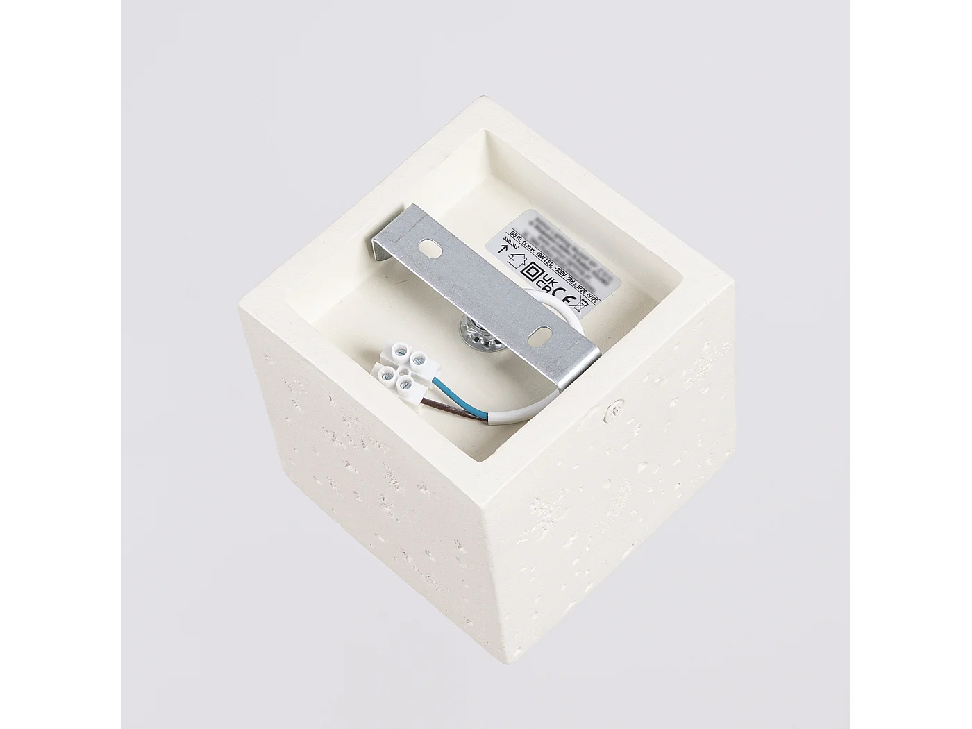 Lámpara de techo Quad industrial de concreto - 1 fuentes luminosas - L.10 x A.10 cm - beige