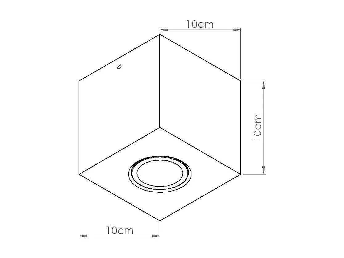 Lámpara de techo Quad industrial de concreto - 1 fuentes luminosas - L.10 x A.10 cm - beige