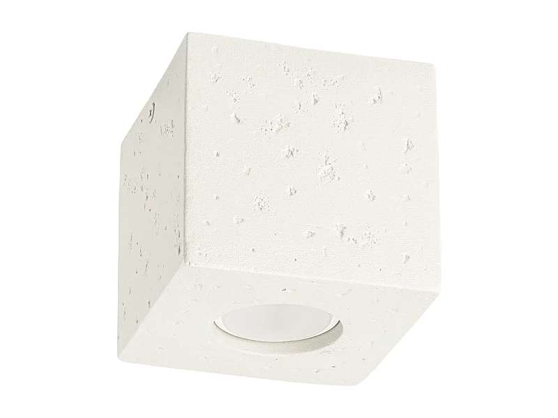 Plafondlamp Quad industrieel van  - 1 lichtbronnen - L.10 x H.10 cm - beige