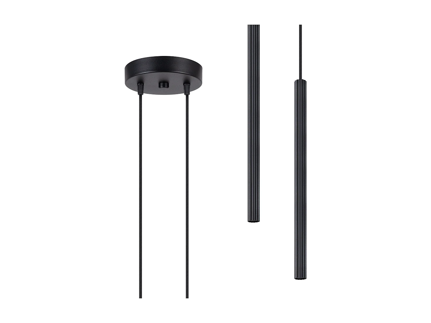 Lámpara colgante Arche moderno de acero - 2 fuentes luminosas - L.15 x A.118 cm - negro