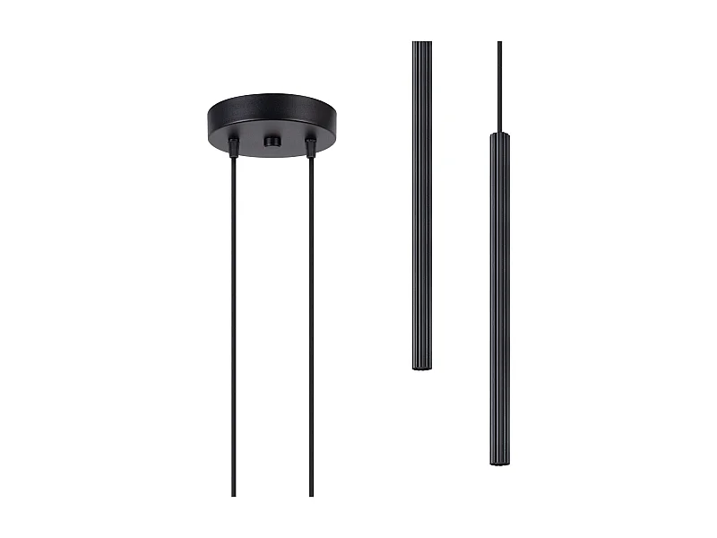 Hängelampe Arche modern aus  Stahl - 2 lichtquellen - L.15 x H. cm - Schwarz