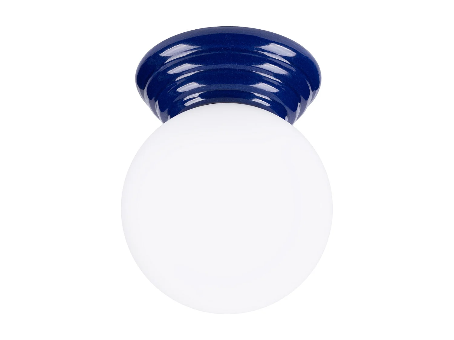 Lámpara de techo Zori minimalista de cerámica/vidrio vidriado - 1 fuentes luminosas - L.12 x A.12 cm - ultramarino