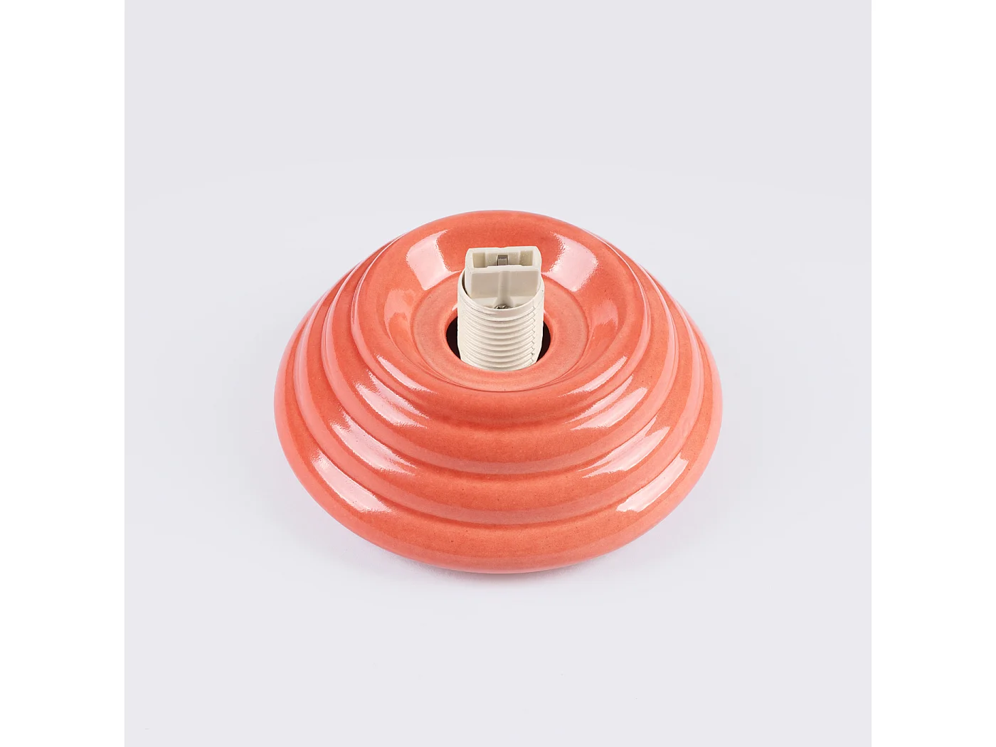 Lámpara de techo Zori minimalista de cerámica/vidrio vidriado - 1 fuentes luminosas - L.12 x A.12 cm - durazno