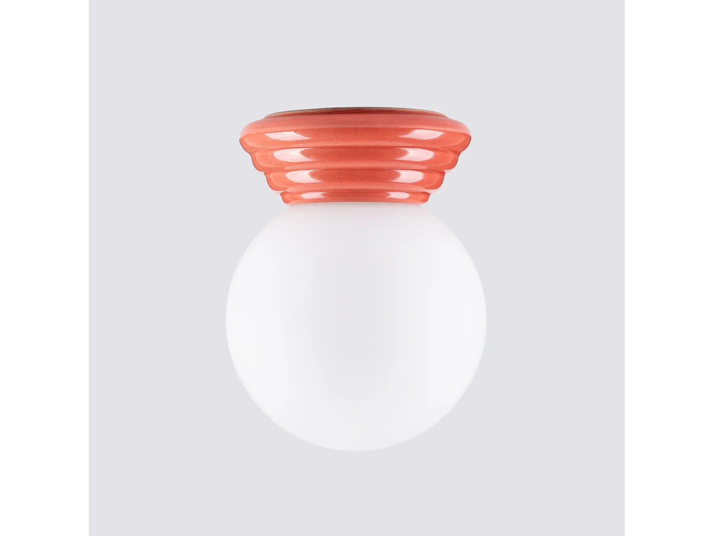 Lámpara de techo Zori minimalista de cerámica/vidrio vidriado - 1 fuentes luminosas - L.12 x A.12 cm - durazno