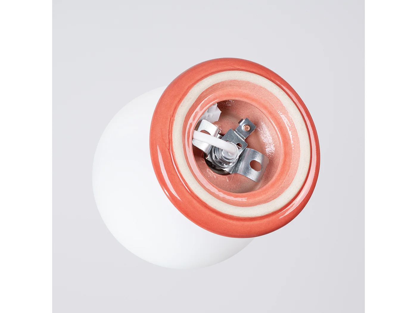 Lámpara de techo Zori minimalista de cerámica/vidrio vidriado - 1 fuentes luminosas - L.12 x A.12 cm - durazno