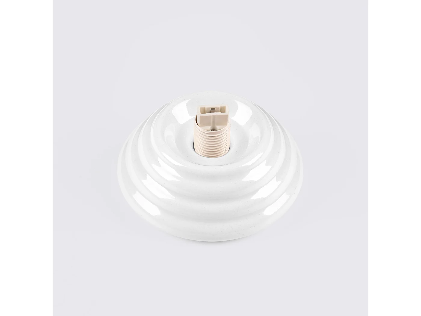 Lámpara de techo Zori minimalista de cerámica/vidrio vidriado - 1 fuentes luminosas - L.12 x A.12 cm - blanco