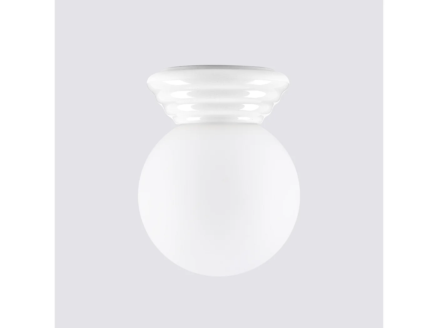 Lámpara de techo Zori minimalista de cerámica/vidrio vidriado - 1 fuentes luminosas - L.12 x A.12 cm - blanco