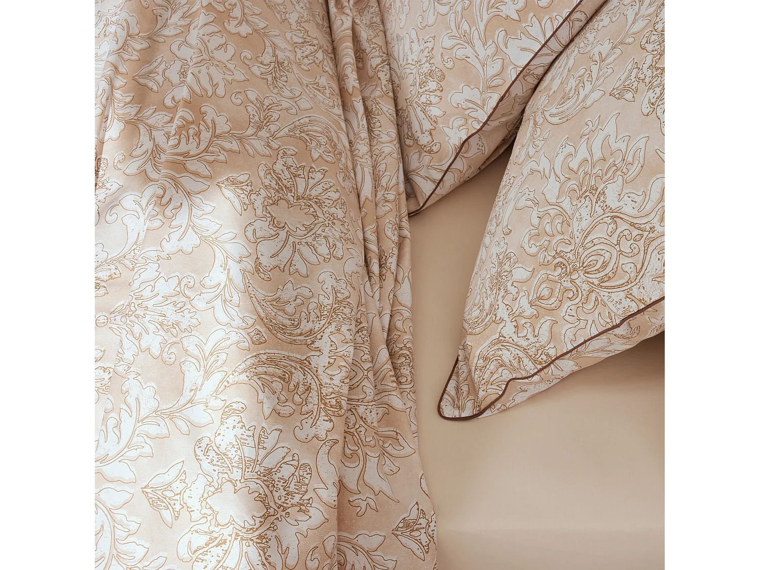 Housse de couette 260x240 cm percale de coton PALAZZO beige