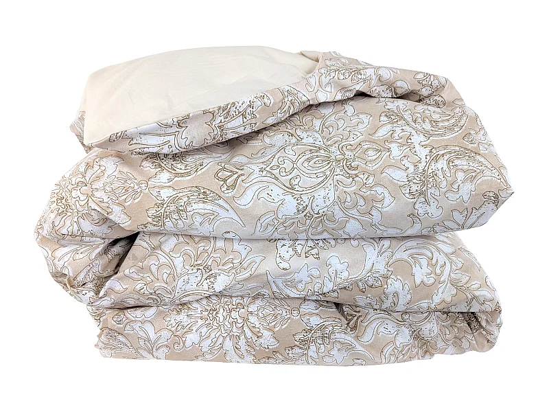 Housse de couette 140x200 cm percale de coton PALAZZO beige