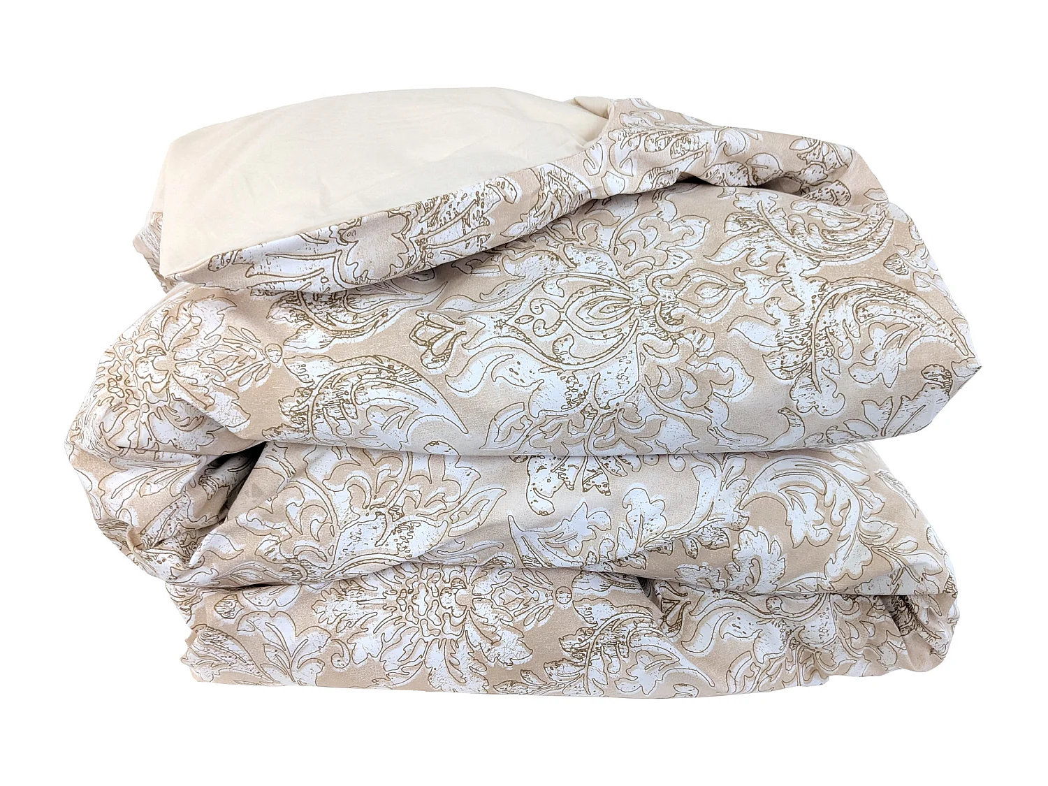 Housse de couette 300x240 cm percale de coton PALAZZO beige