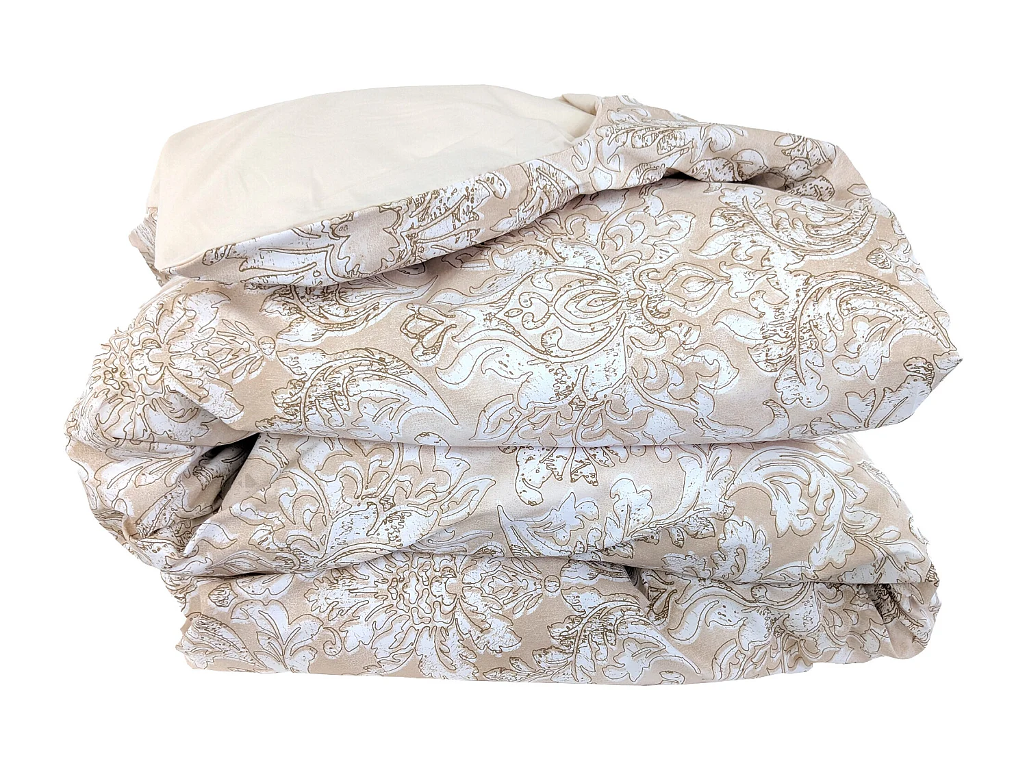 Housse de couette 240x220 cm percale de coton PALAZZO beige