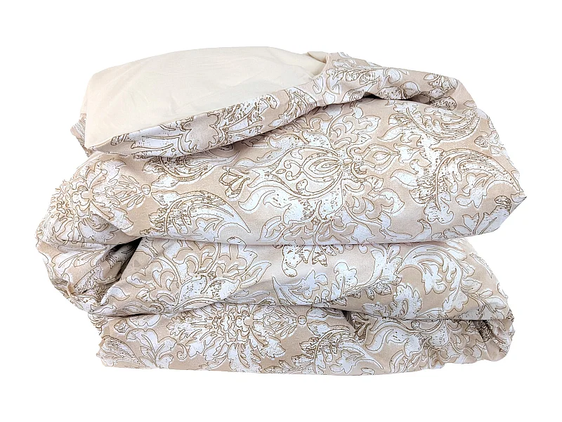 Housse de couette 240x220 cm percale de coton PALAZZO beige