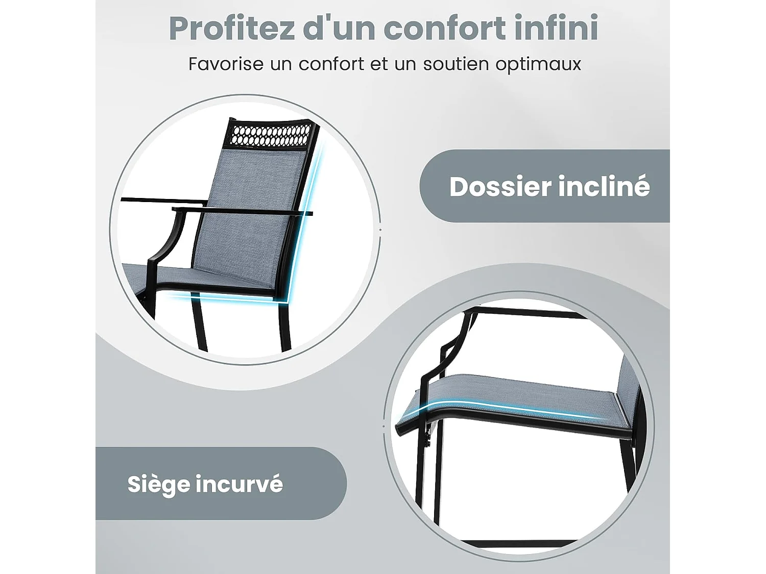 Set van 2 Metalen Barkrukken met Armleuningen, Ademend Stoffen Zitvlak, Hoogte 63 cm, Draagvermogen 180 kg – Blauw, Koffie, Rood