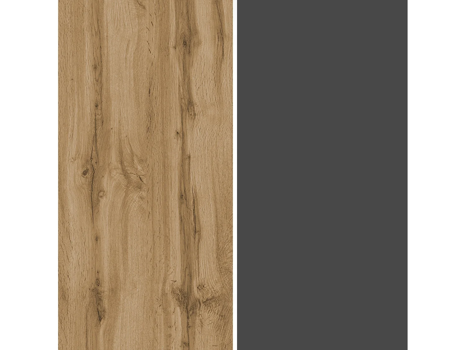 Credenza sospesa Iseo con 5 ante e 10 scomparti interni antracite opaco e rovere 200x35x70 cm