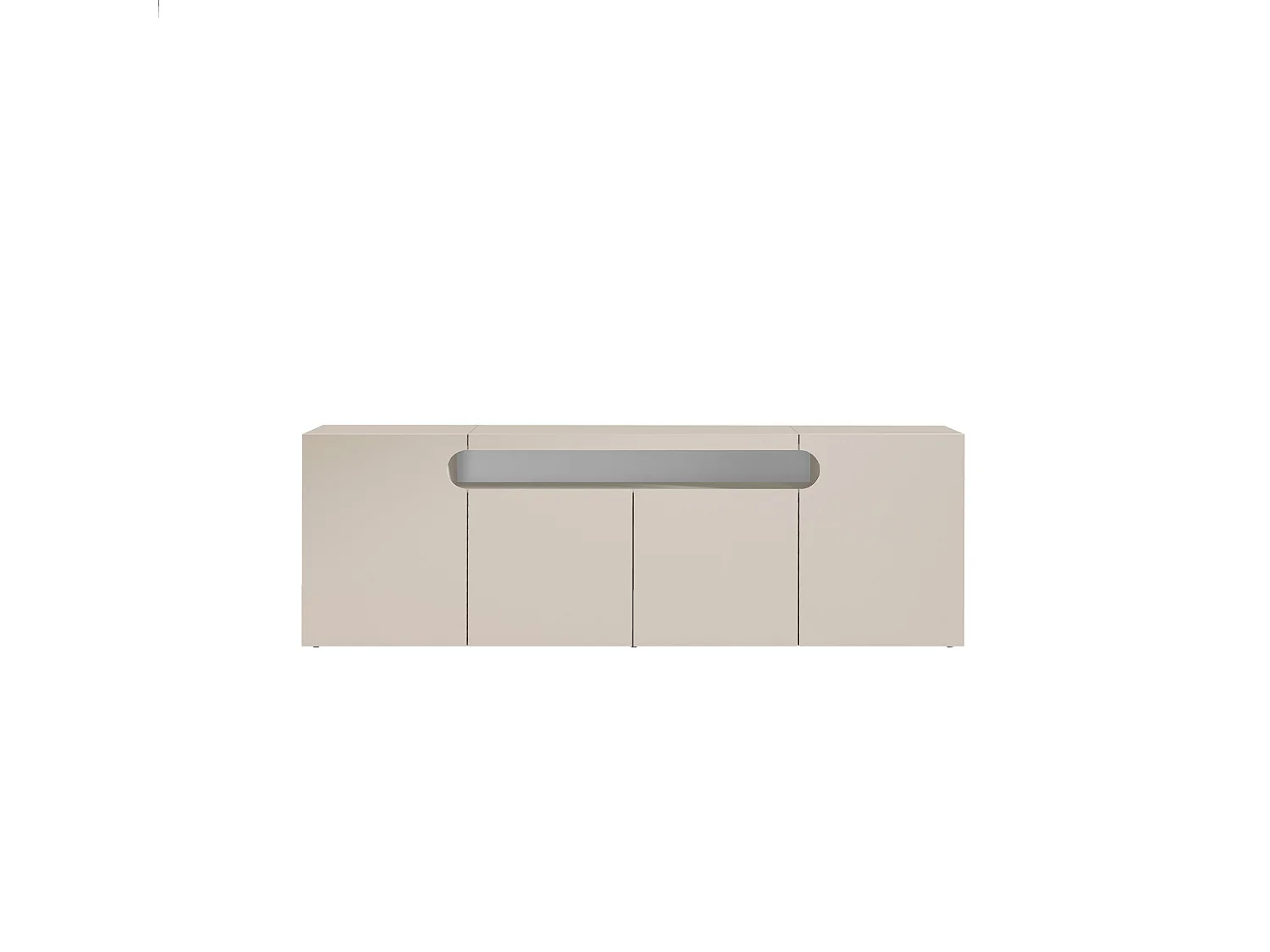 Credenza Real con 4 ante e 1 vano aperto cashmere 200x40x80 cm