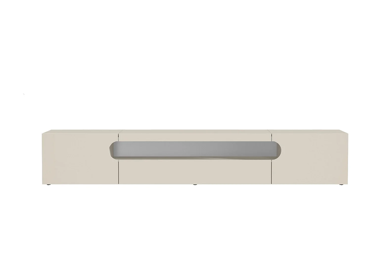 Mobile porta TV Real con 2 ante laterali 1 ribalta e 1 vano aperto cashmere 240x40x40 cm