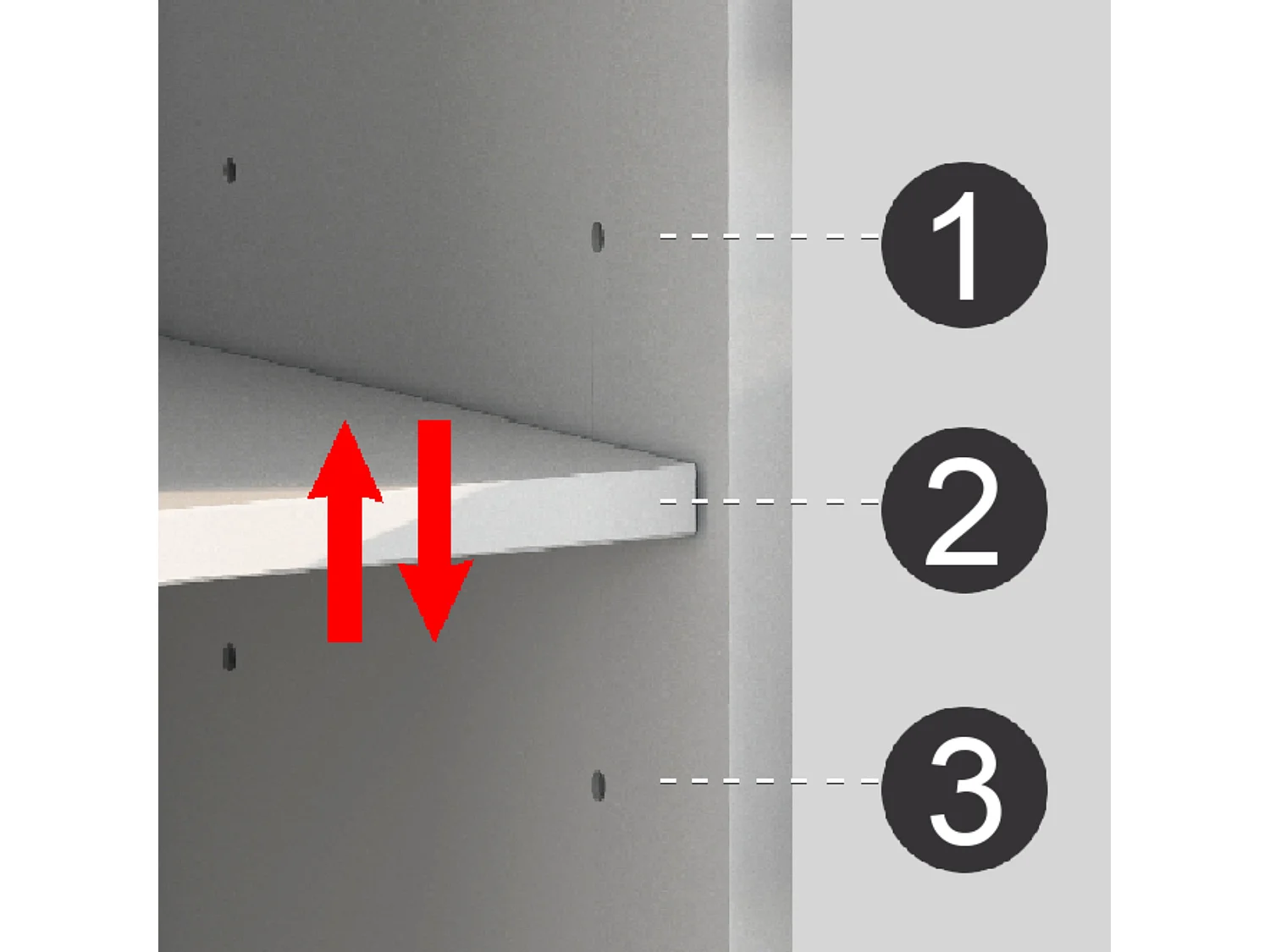 Credenza sospesa Iseo con 3 ante e 6 scomparti interni bianco lucido e rovere 150x35x70 cm