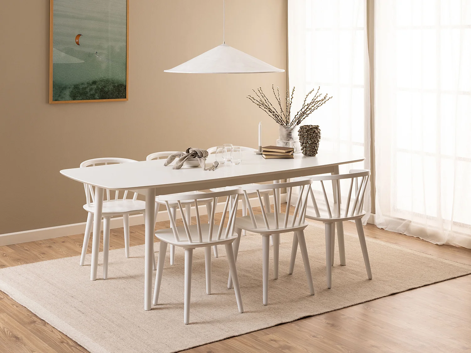 2x Krzesło Baltic drewniane, kolor biały