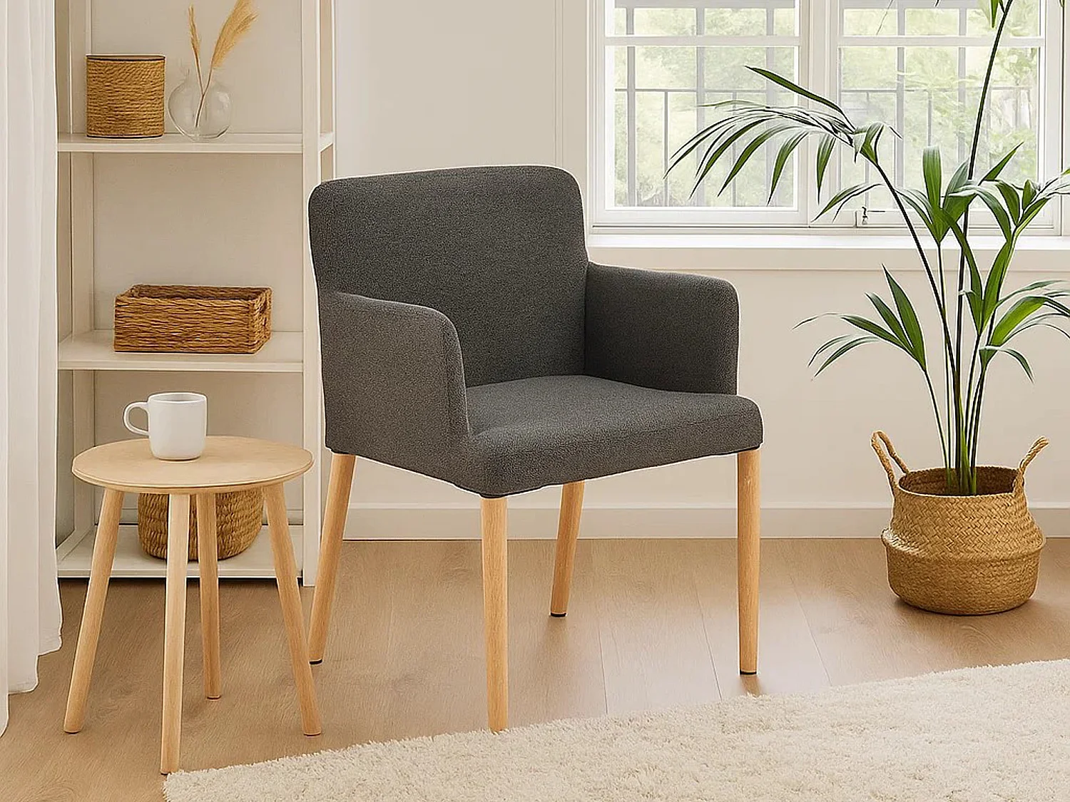 2x Krzesło Comforta tapicerowane z podłokietnikami, Anthracite 130