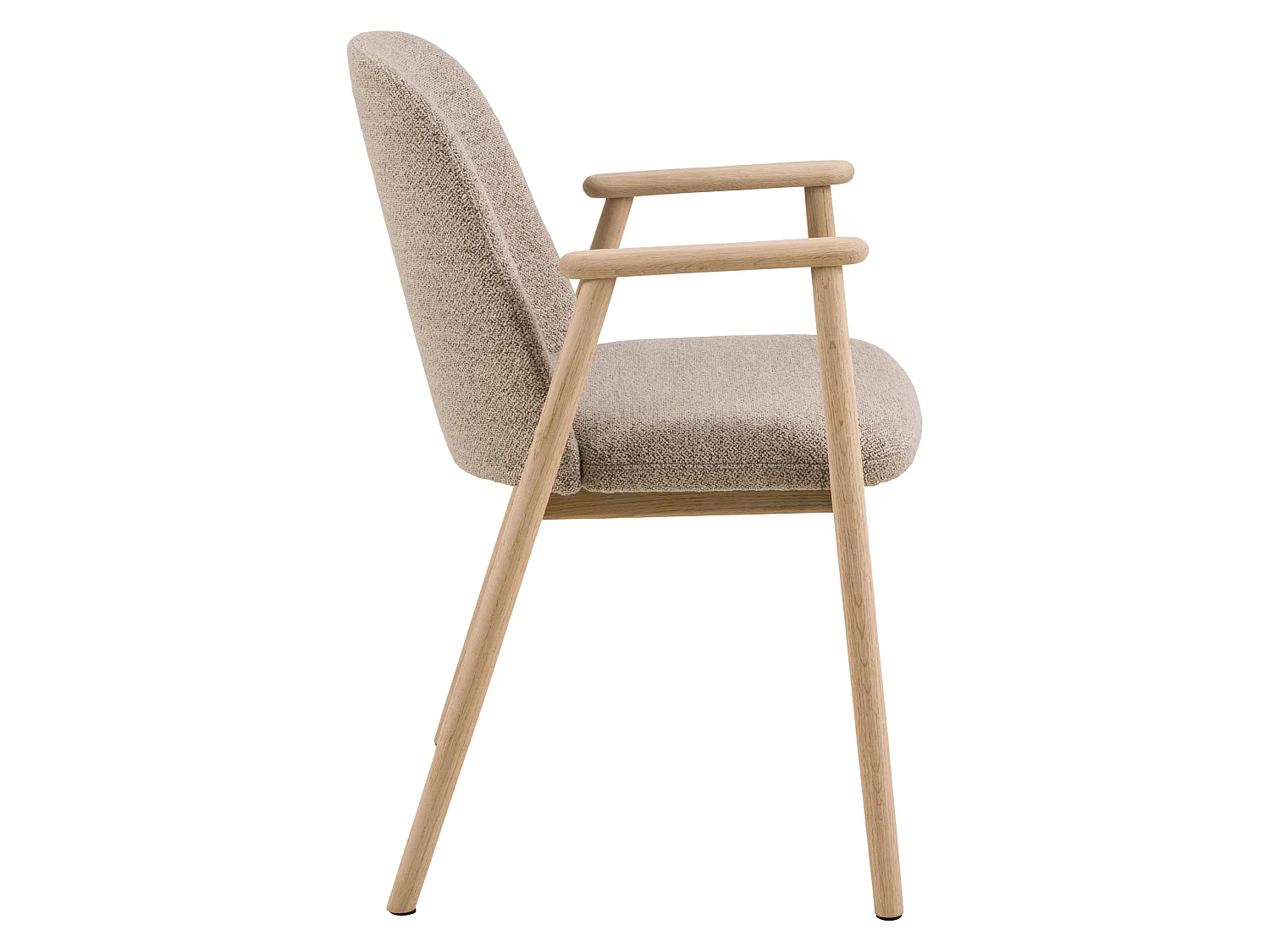 2x Chaise Ligna en bois de chêne avec accoudoirs, Beige 60