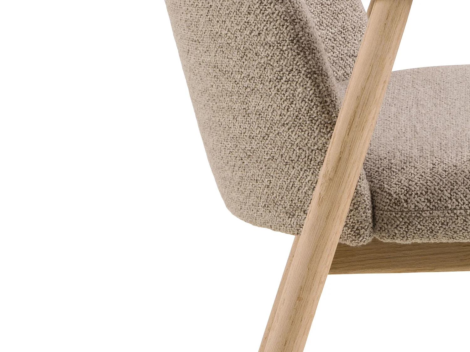 2x Chaise Ligna en bois de chêne avec accoudoirs, Beige 60