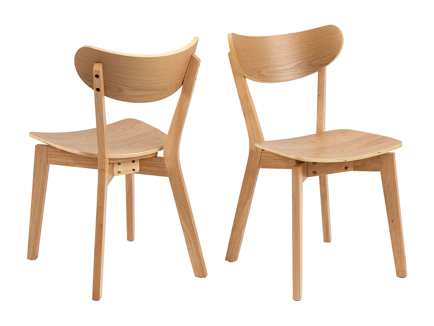 2xKrzesło Lumo drewniane skandynawskie, kolor dębowy lakierowany