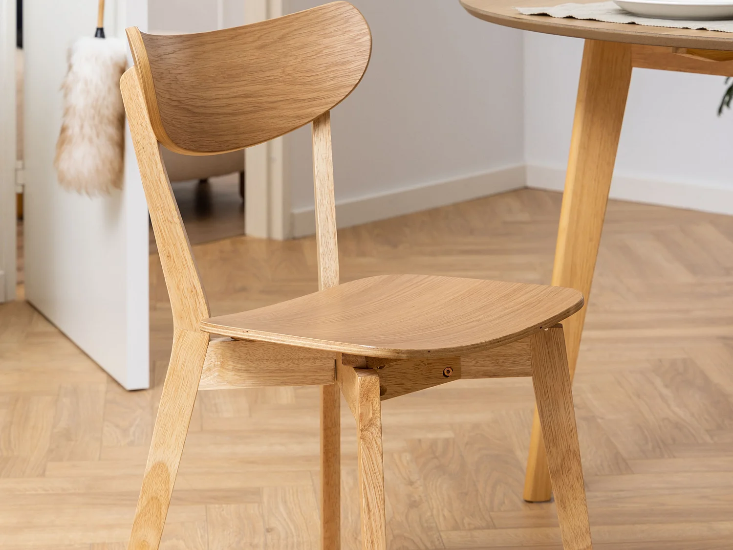 2xKrzesło Lumo drewniane skandynawskie, kolor dębowy lakierowany