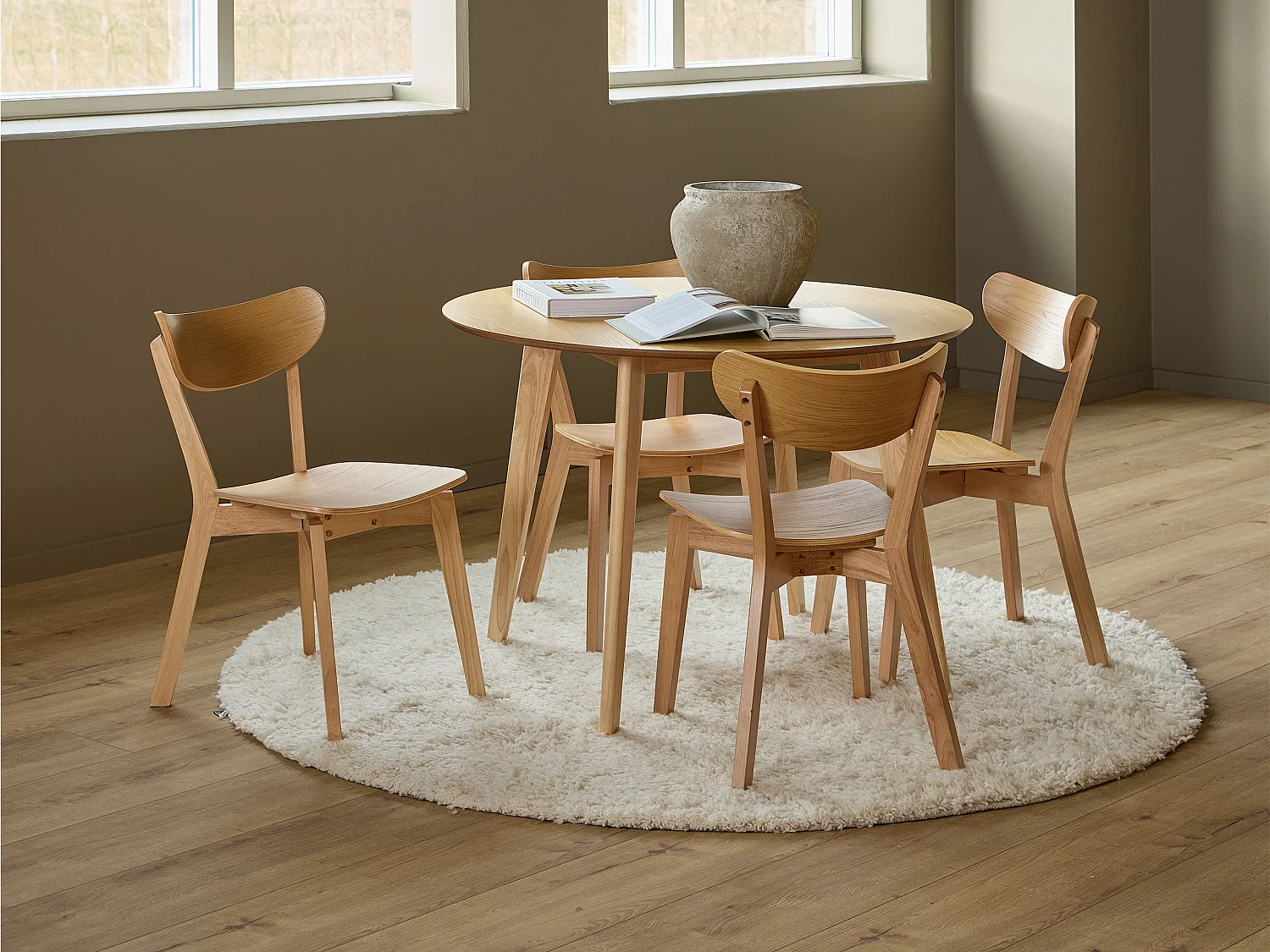 2xKrzesło Lumo drewniane skandynawskie, kolor dębowy lakierowany