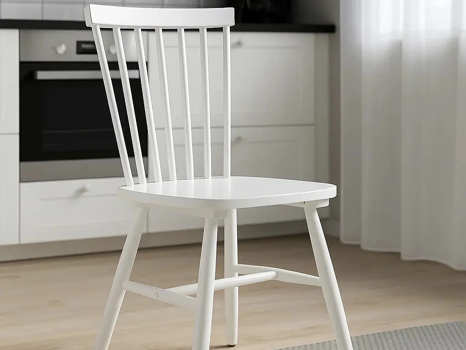 2x Norden houten stoel, kleur wit