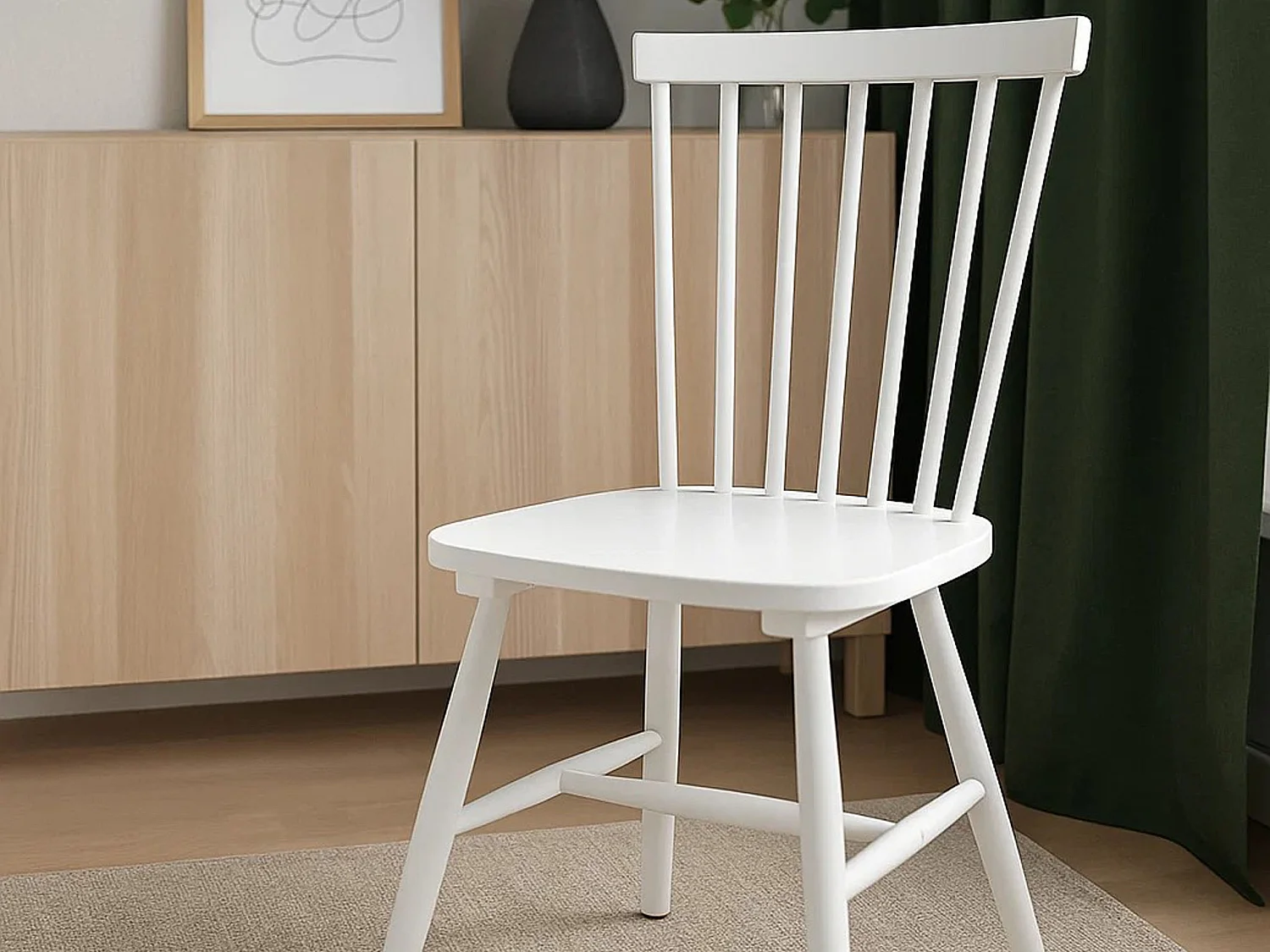 2x Norden houten stoel, kleur wit
