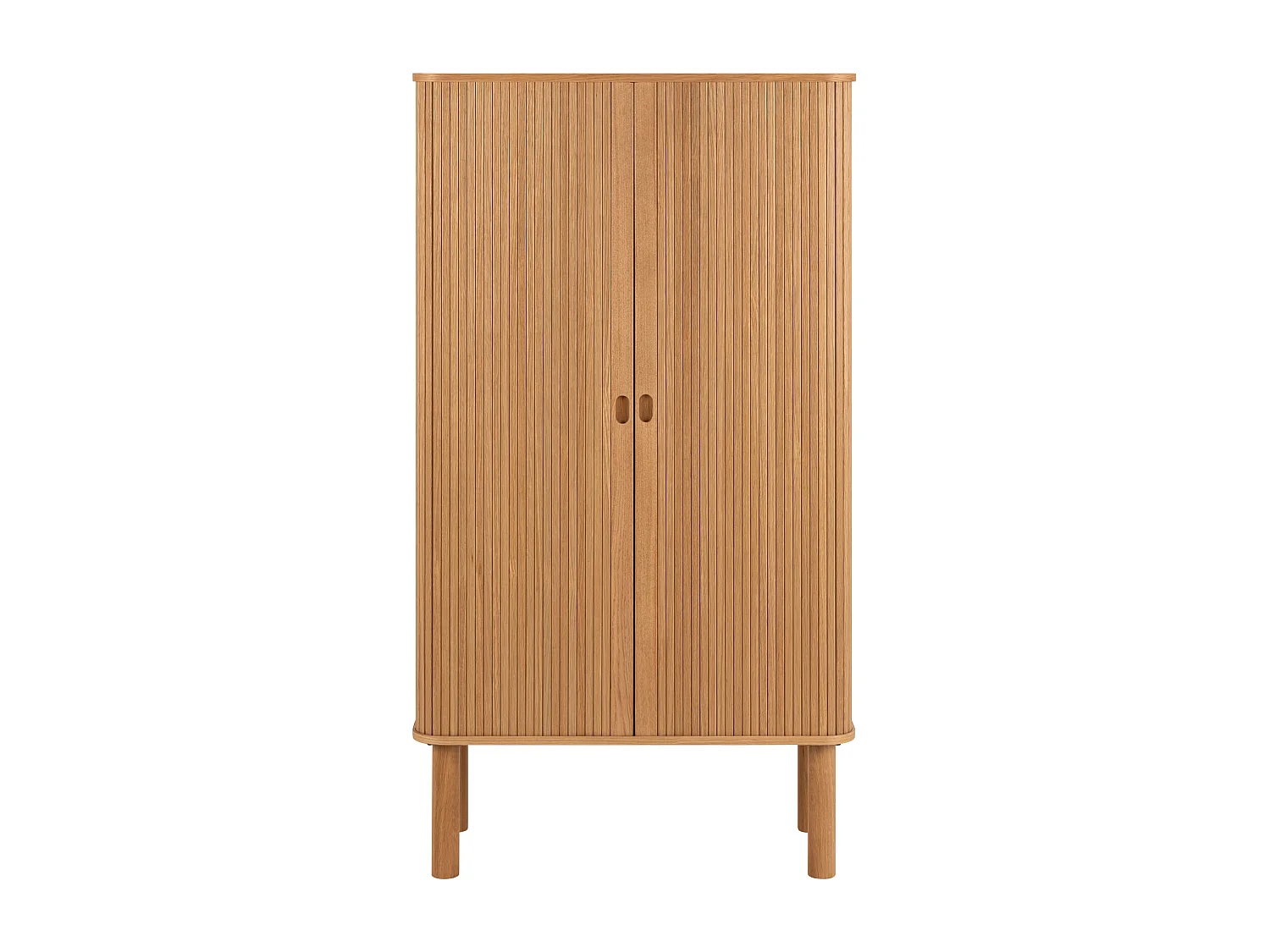 Komoda Ligna 145x80 z drzwiami lamelowymi, kolor Oak lacquered