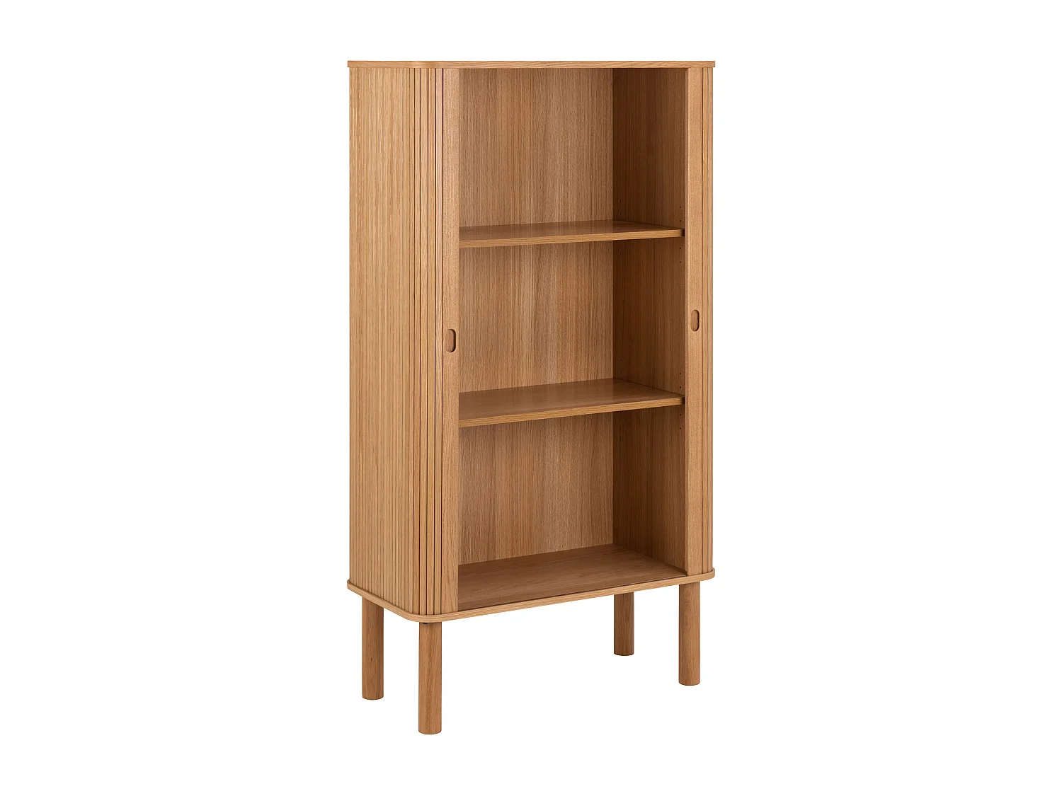 Komoda Ligna 145x80 z drzwiami lamelowymi, kolor Oak lacquered