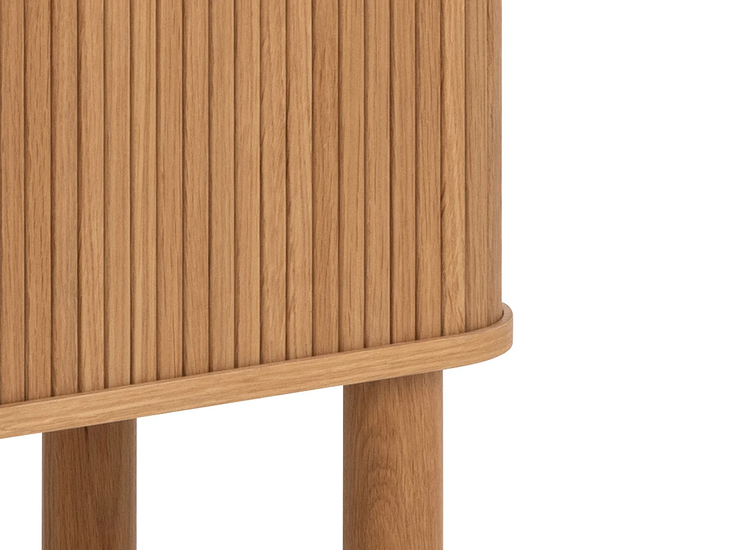 Komoda Ligna 145x80 z drzwiami lamelowymi, kolor Oak lacquered