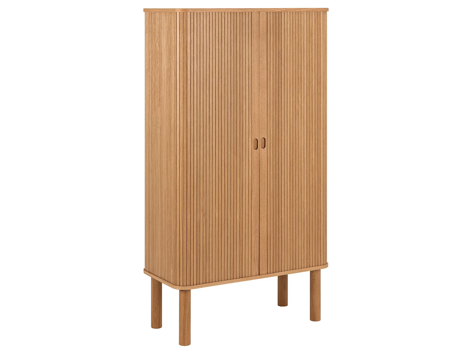 Komoda Ligna 145x80 z drzwiami lamelowymi, kolor Oak lacquered