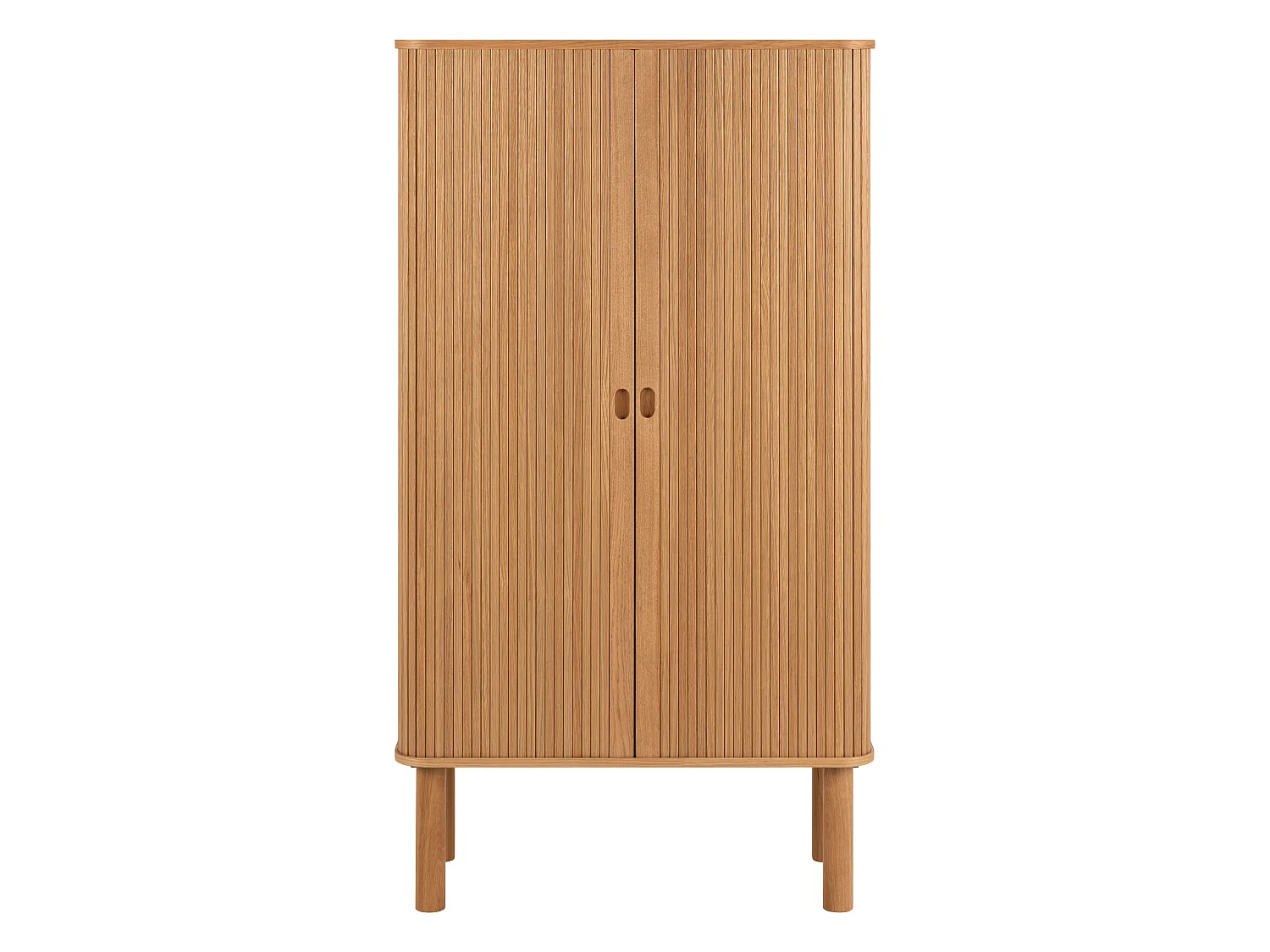 Komoda Ligna 145x80 z drzwiami lamelowymi, kolor Oak lacquered