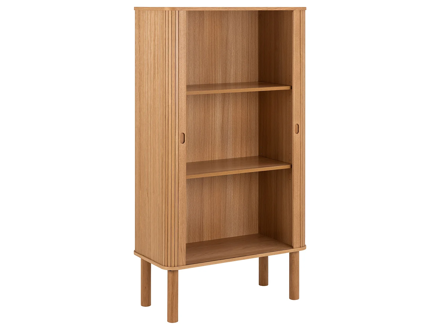 Komoda Ligna 145x80 z drzwiami lamelowymi, kolor Oak lacquered