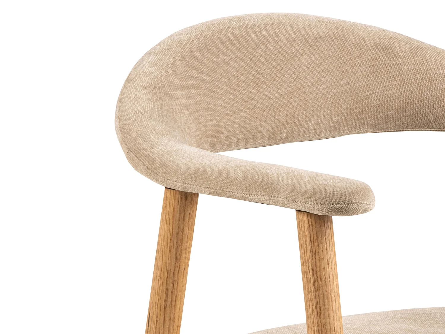 2x Krzesło dębowe Scandi line z podłokietnikami, tapicerowane Danny beige 3