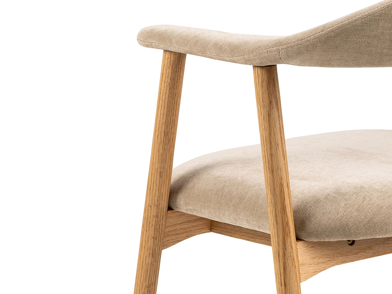 2x Krzesło dębowe Scandi line z podłokietnikami, tapicerowane Danny beige 3