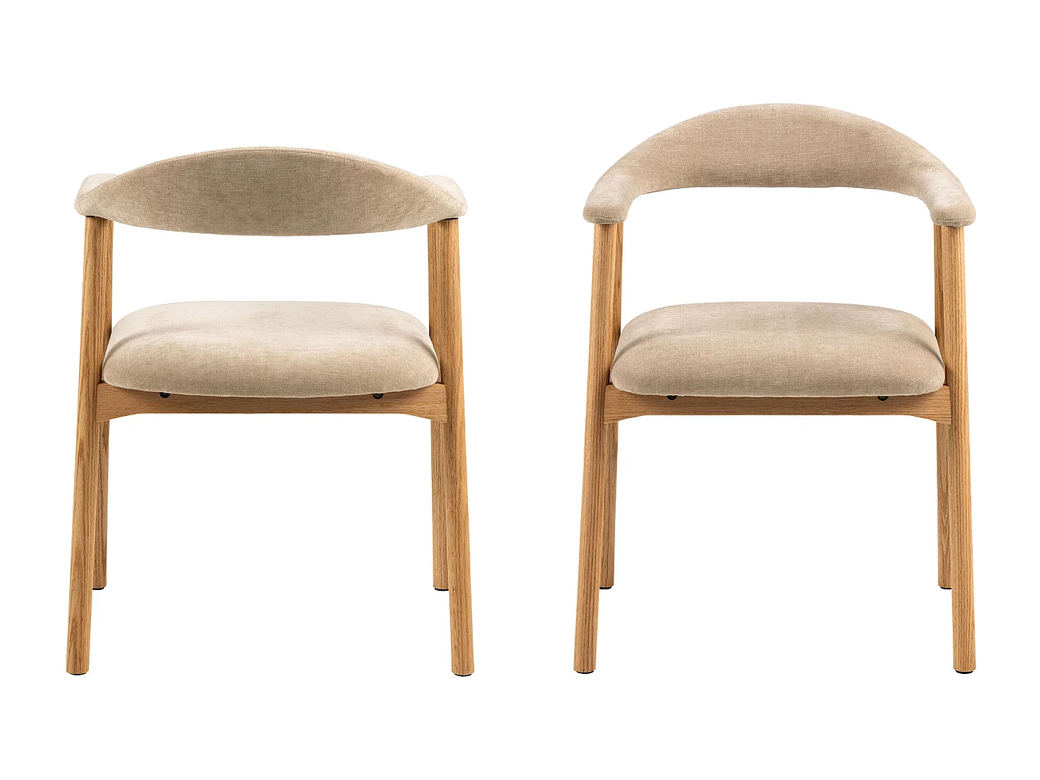 2x Krzesło dębowe Scandi line z podłokietnikami, tapicerowane Danny beige 3