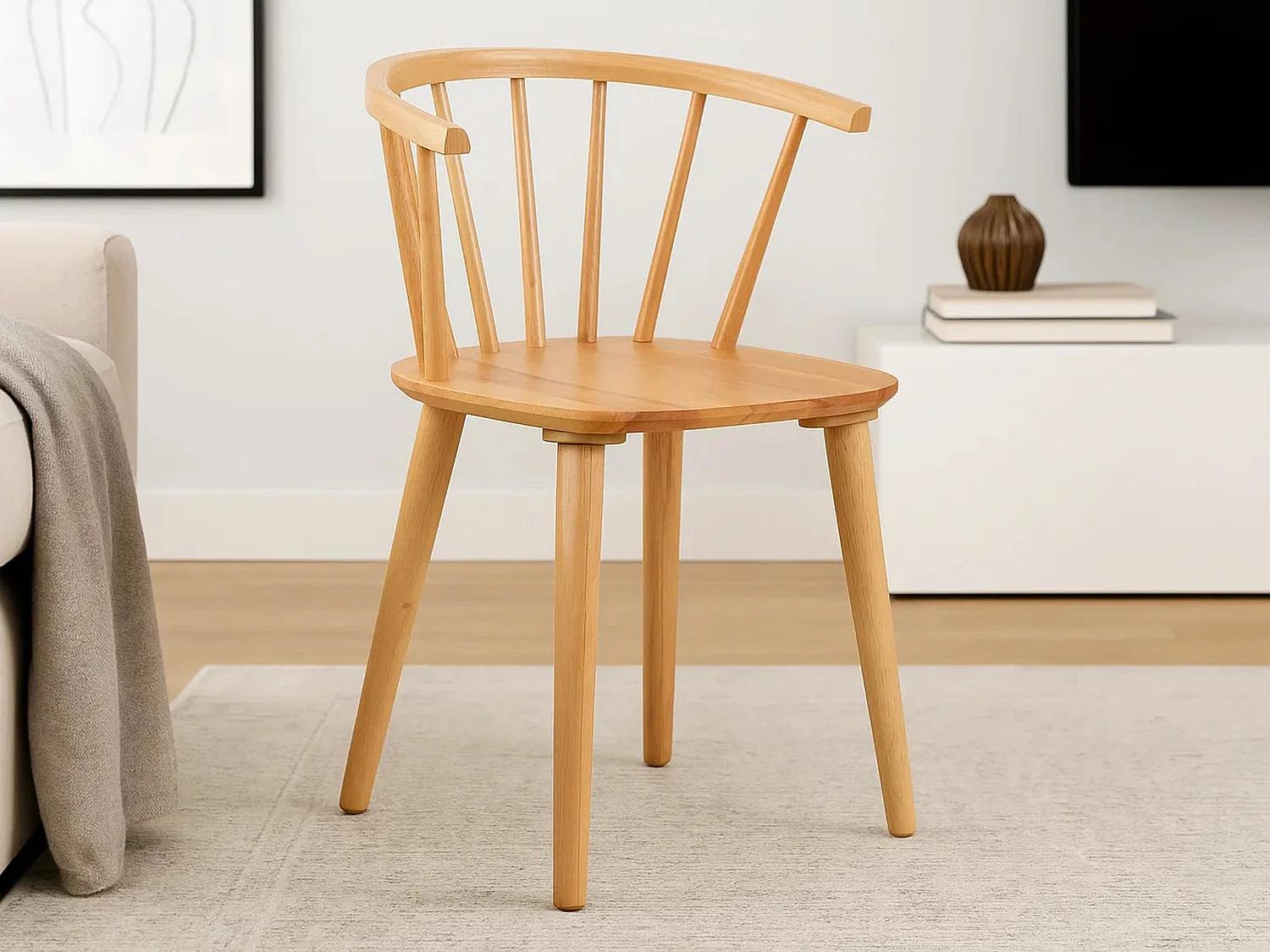 2xChaise Baltic en bois, couleur chêne