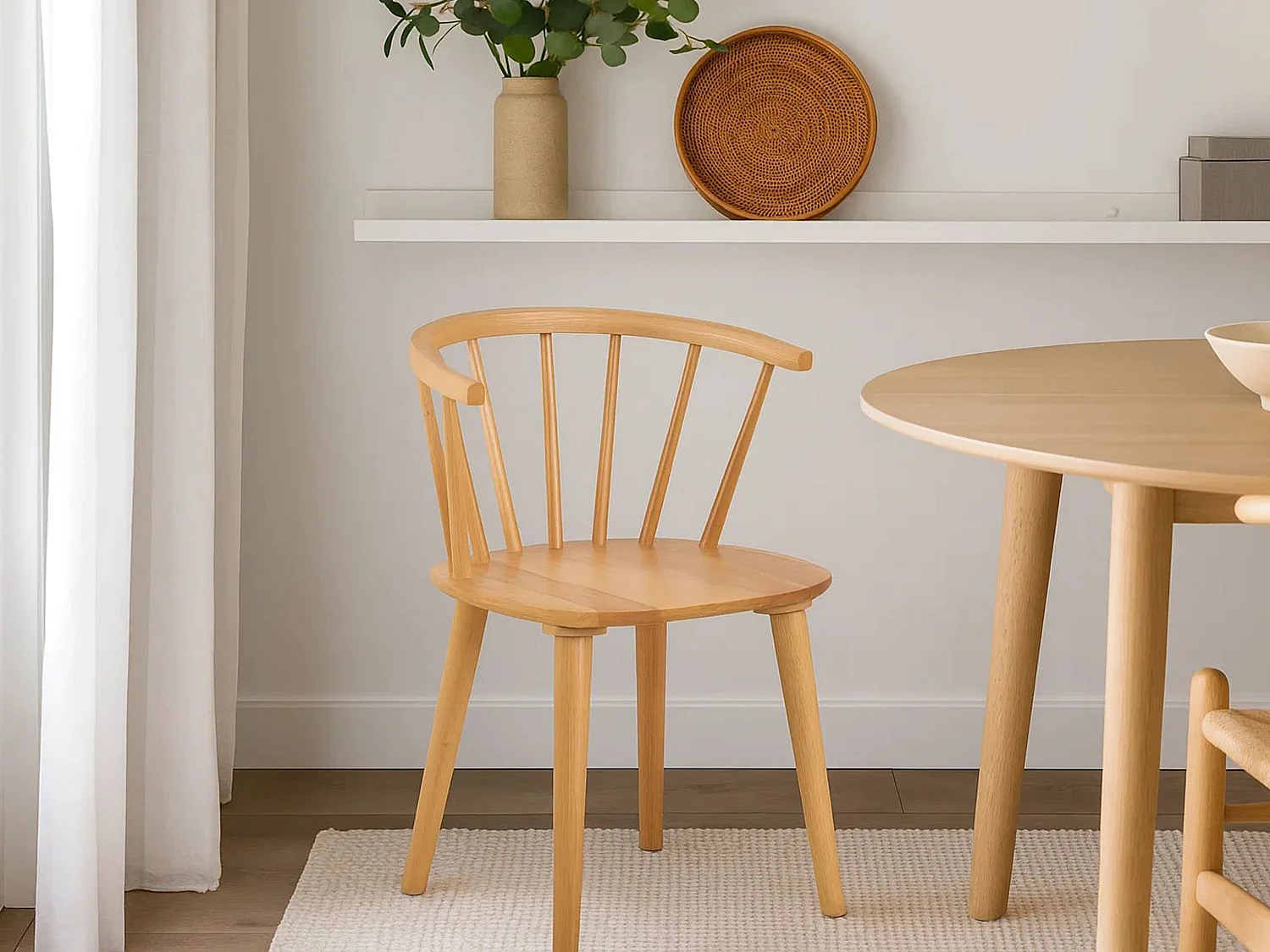 2xChaise Baltic en bois, couleur chêne