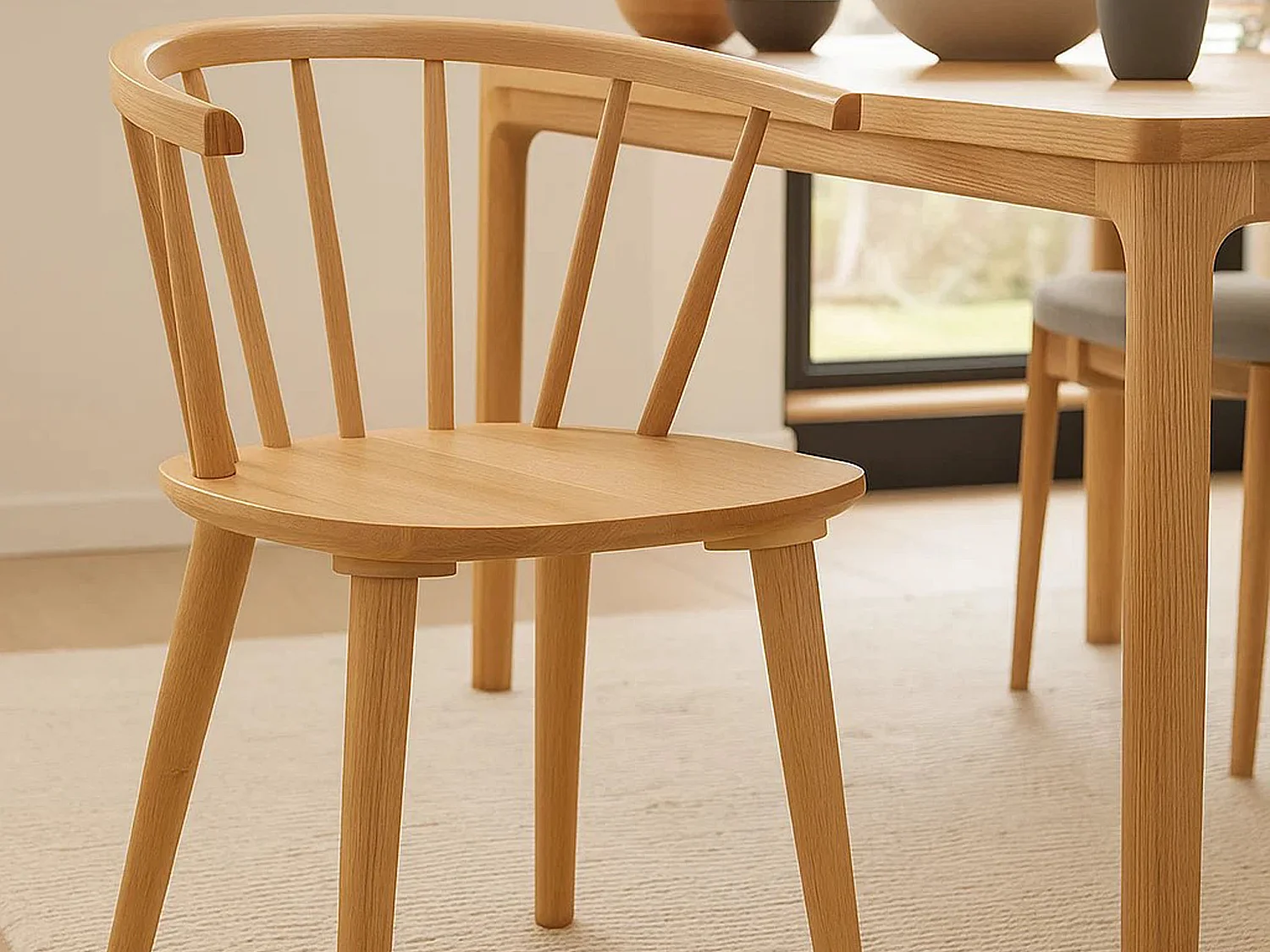2xChaise Baltic en bois, couleur chêne