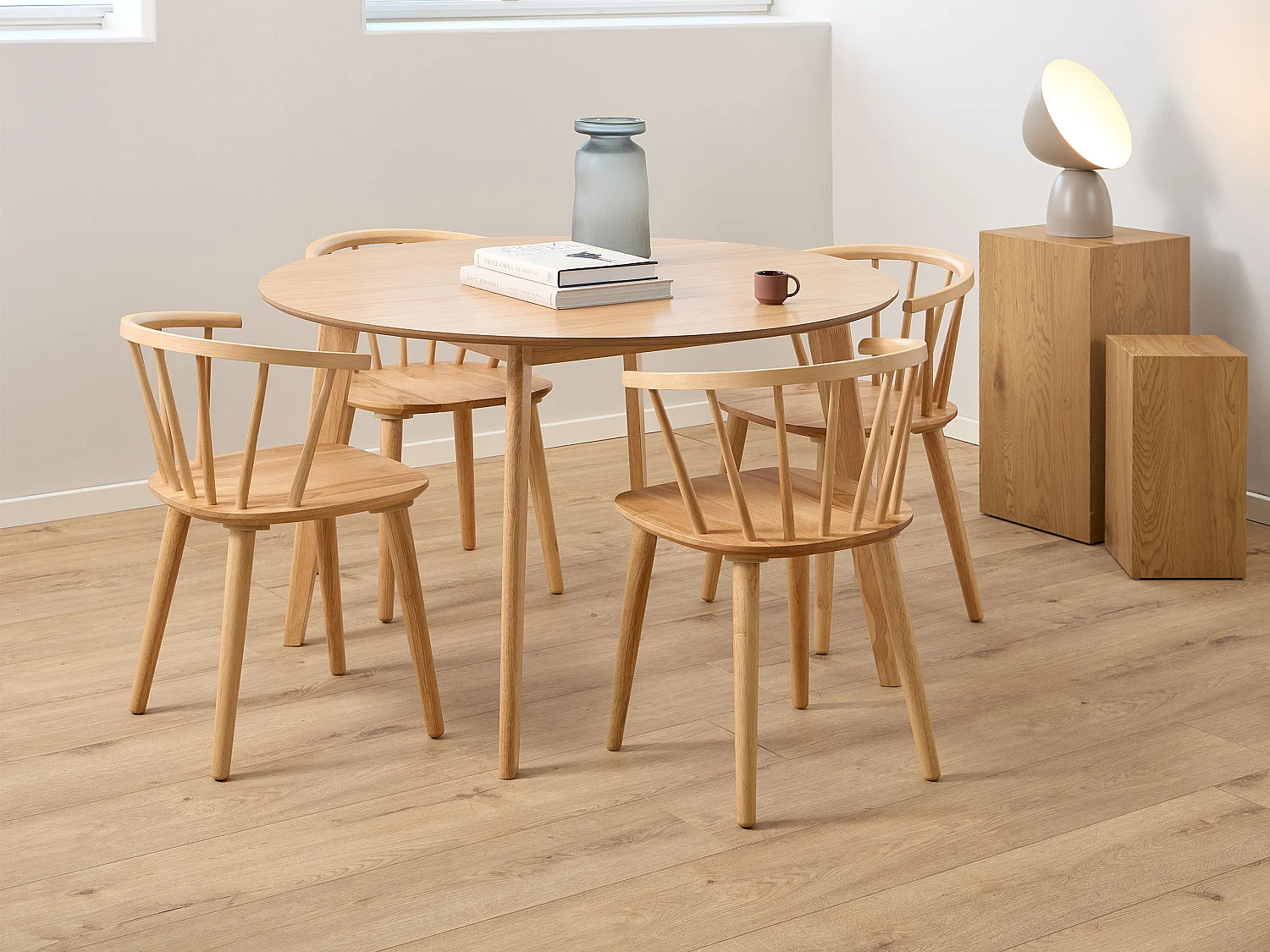 2xChaise Baltic en bois, couleur chêne