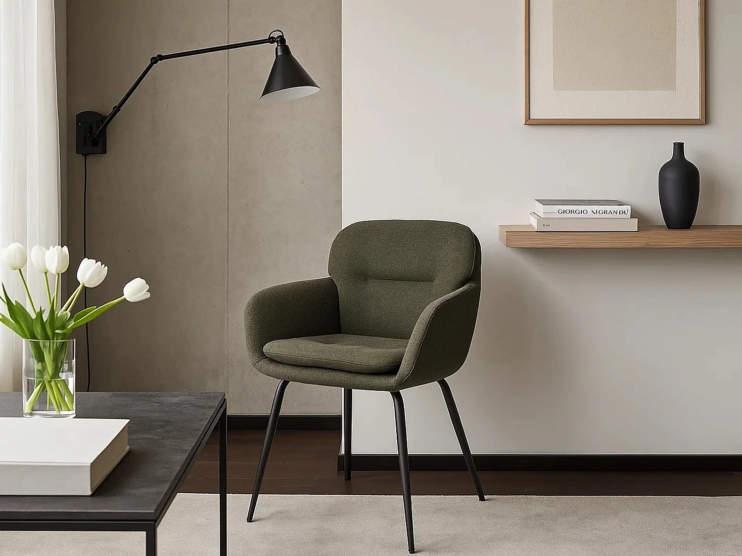 2x Krzesło Moss tapicerowane, Green 61