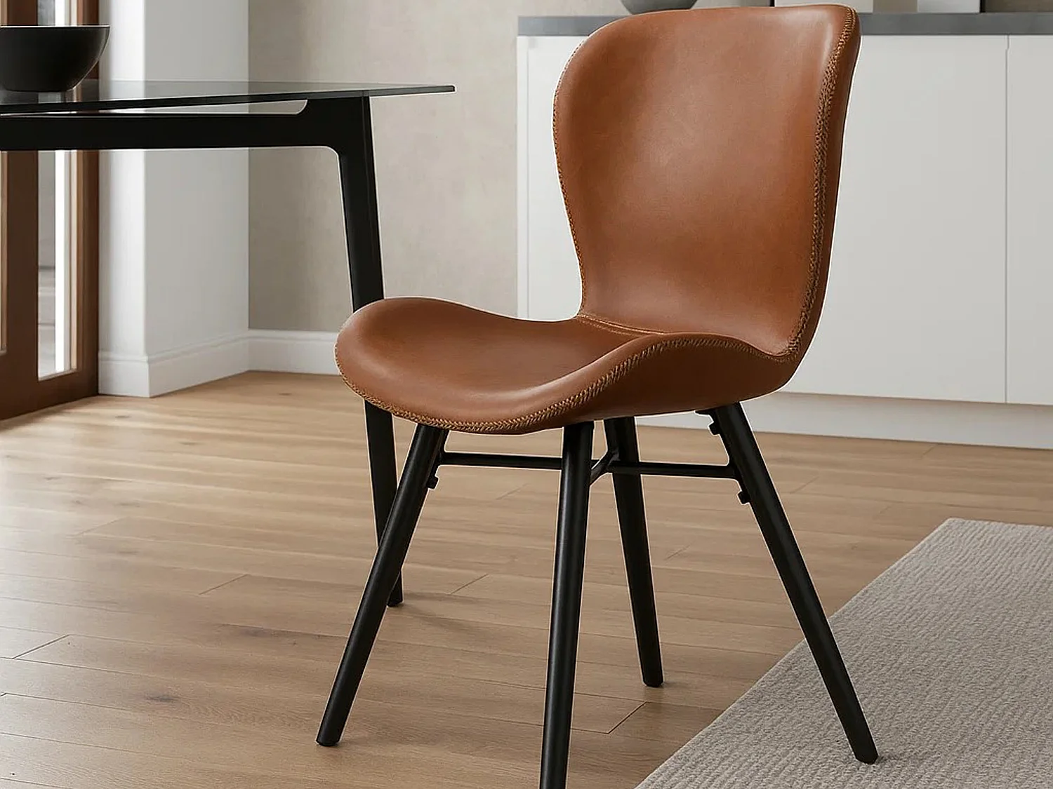 2x Krzesło Bergen czarne nóżki tapicerowane