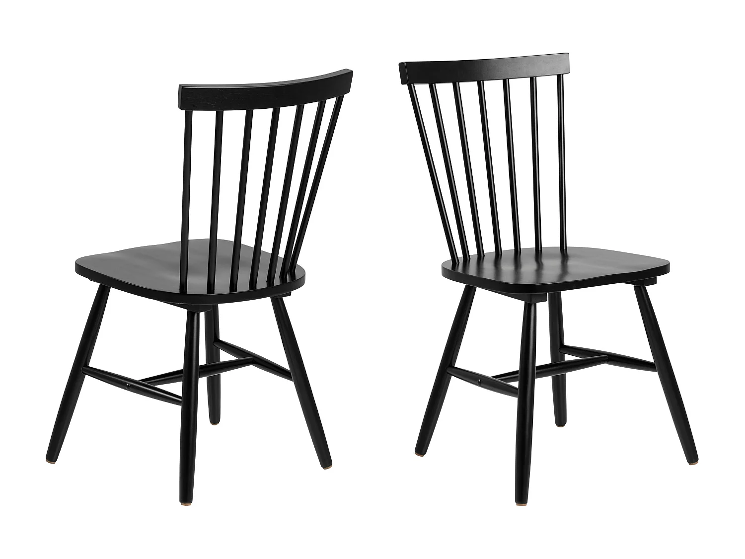 2x Krzesło Norden chair drewniane, kolor czarny