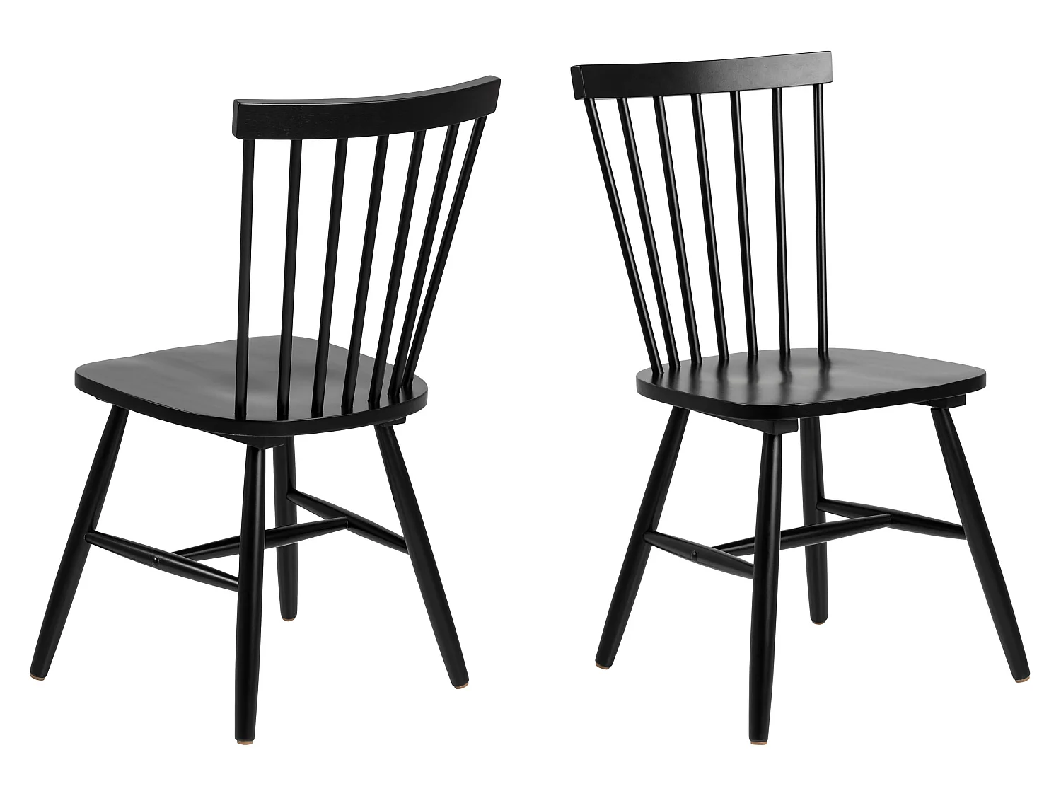2x Norden houten stoel, kleur zwart