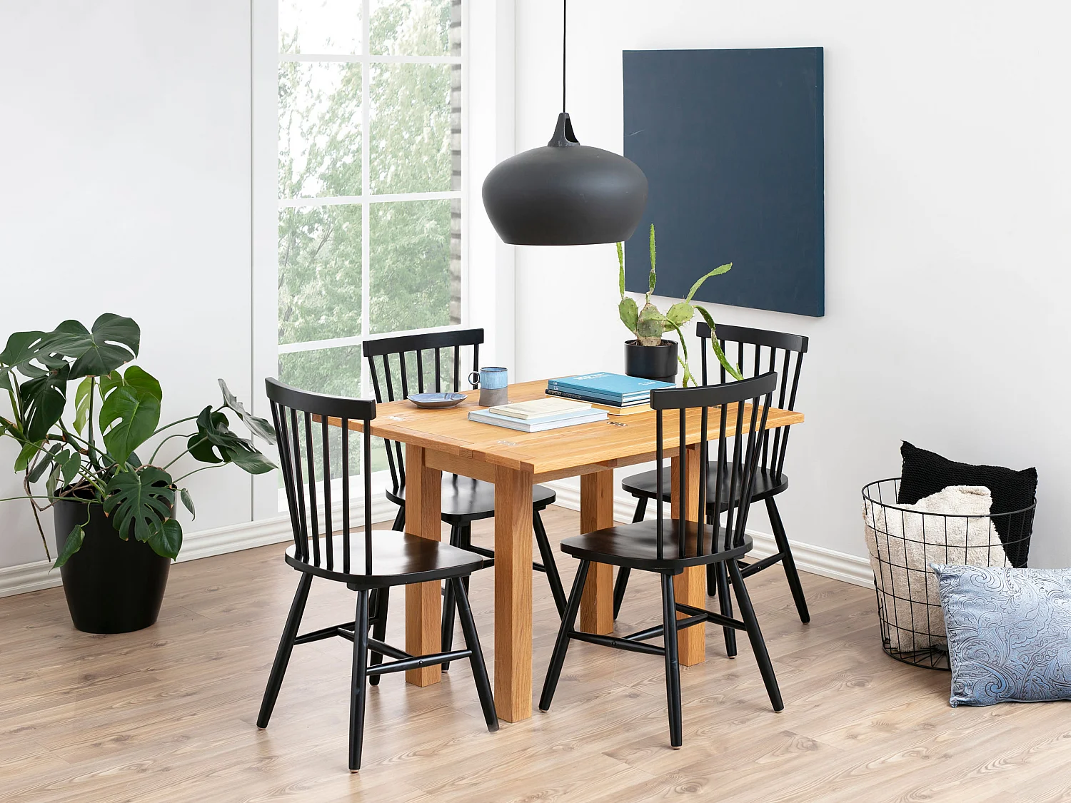 2x Norden houten stoel, kleur zwart