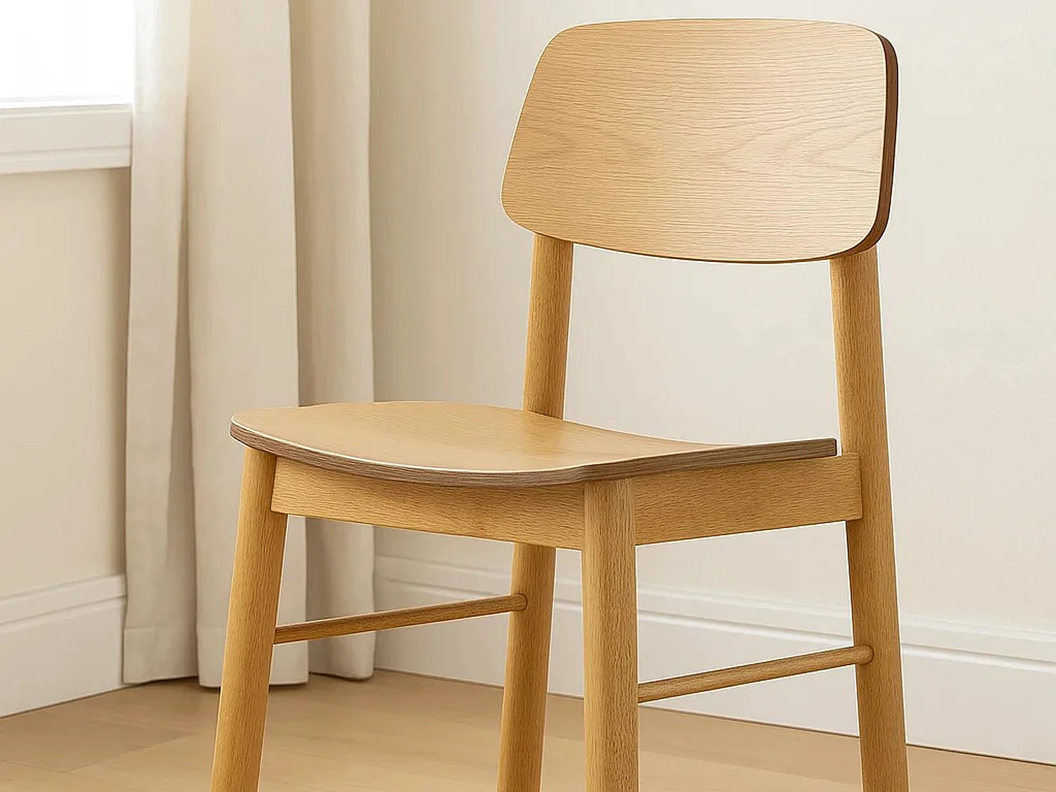 2xKrzesło Hikari drewniane, drewno kauczukowe