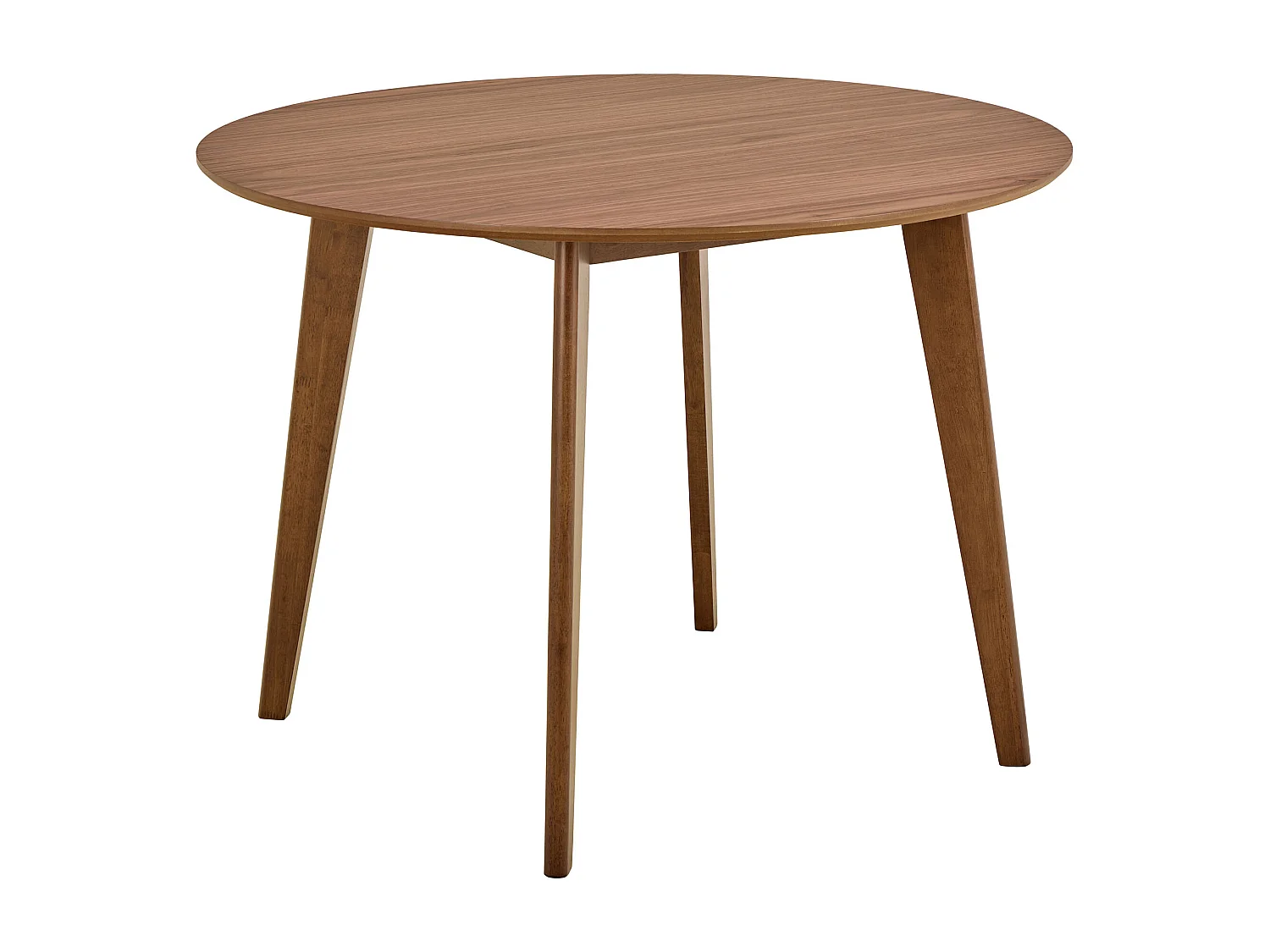 Zestaw jadalniany Lumo – stół okrągły z 4 krzesłami, kolor orzech włoski lakierowany